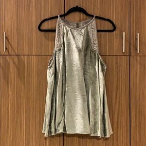Free people velvet loose tank blouse